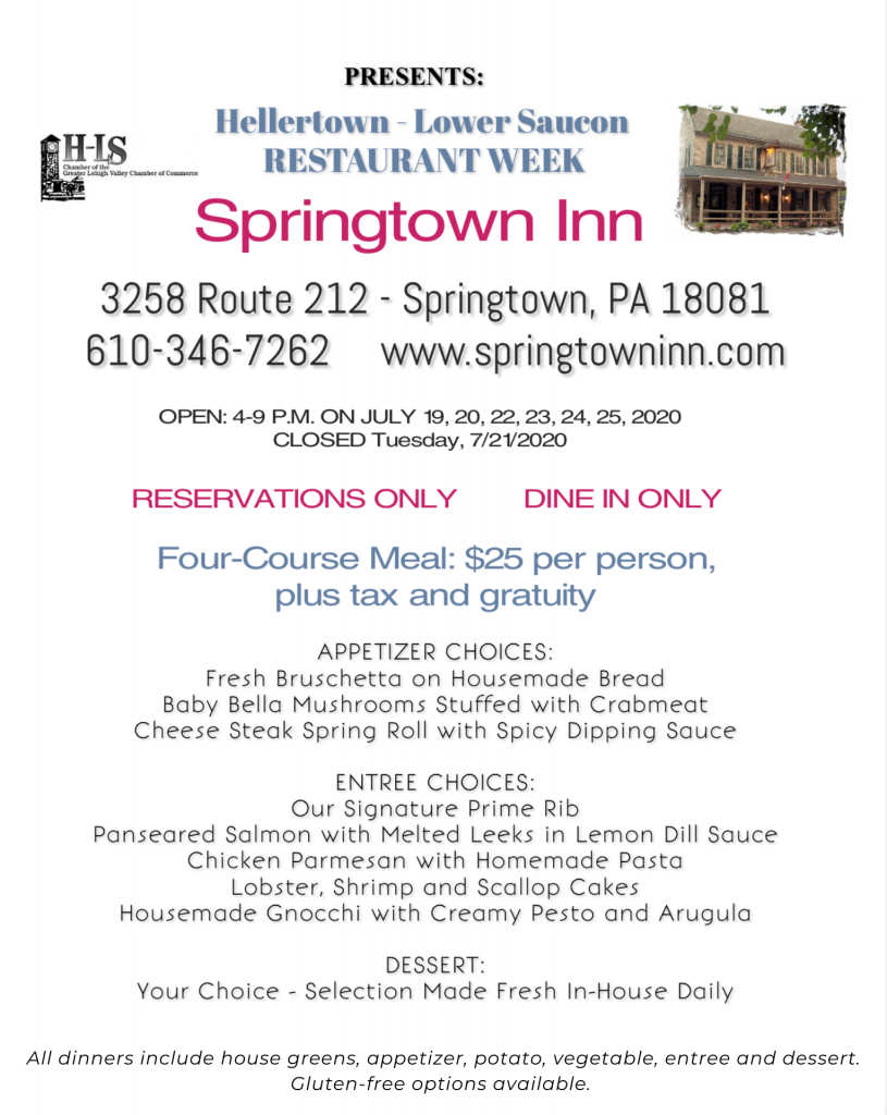 Saucon Valley Restaurant Week The Borough of Hellertown